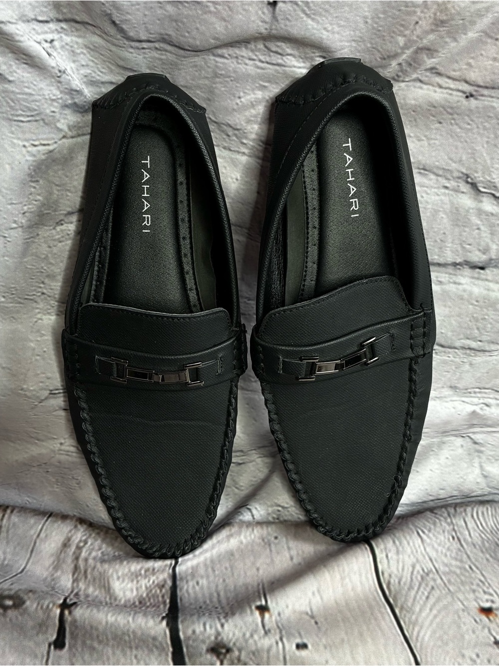 Tahari Jester Men’s Black Faux Leather Driving Moc Loafer Slip-On Shoe Sz 8 GUC - Picture 7 of 10